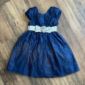 Jona Michelle Navy Dress with Silver back tie